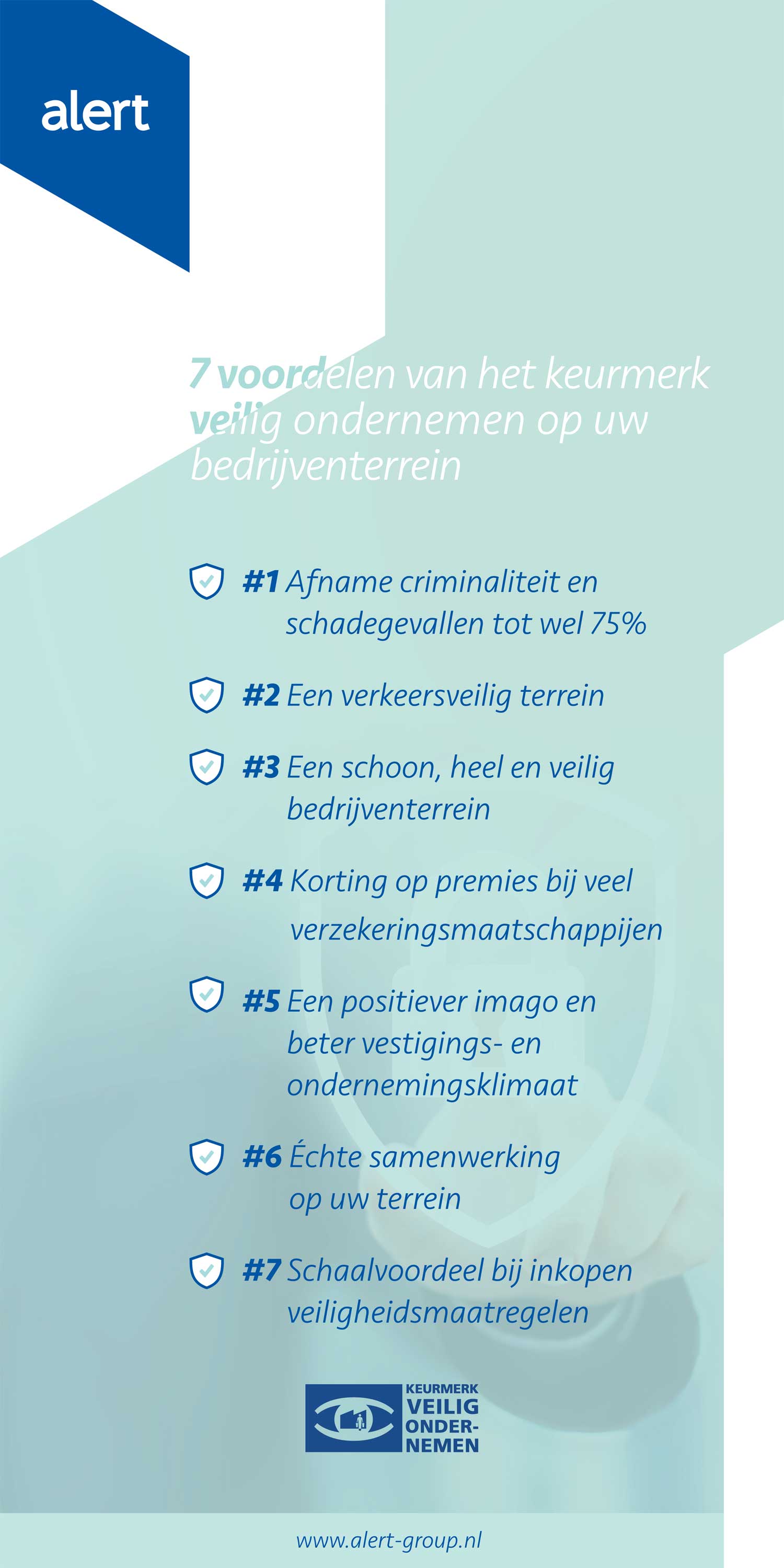 Een infographic over keurmerk veilig ondernemen voor bedrijven Infographic: 7 voordelen van het keurmerk veilig ondernemen op uw bedrijventerrein